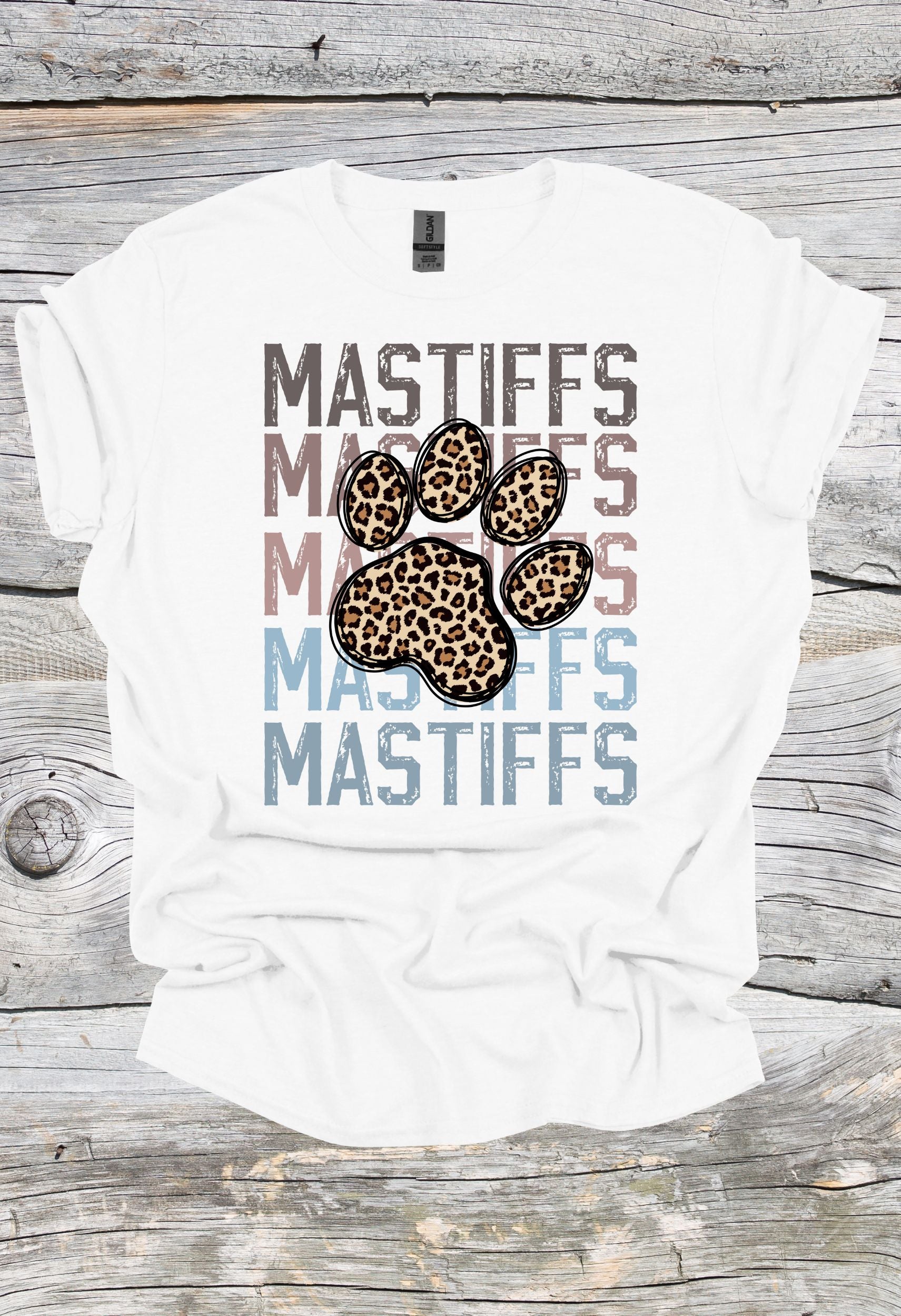 Mastiffs Stacked w/ Leopard Paw T Shirt