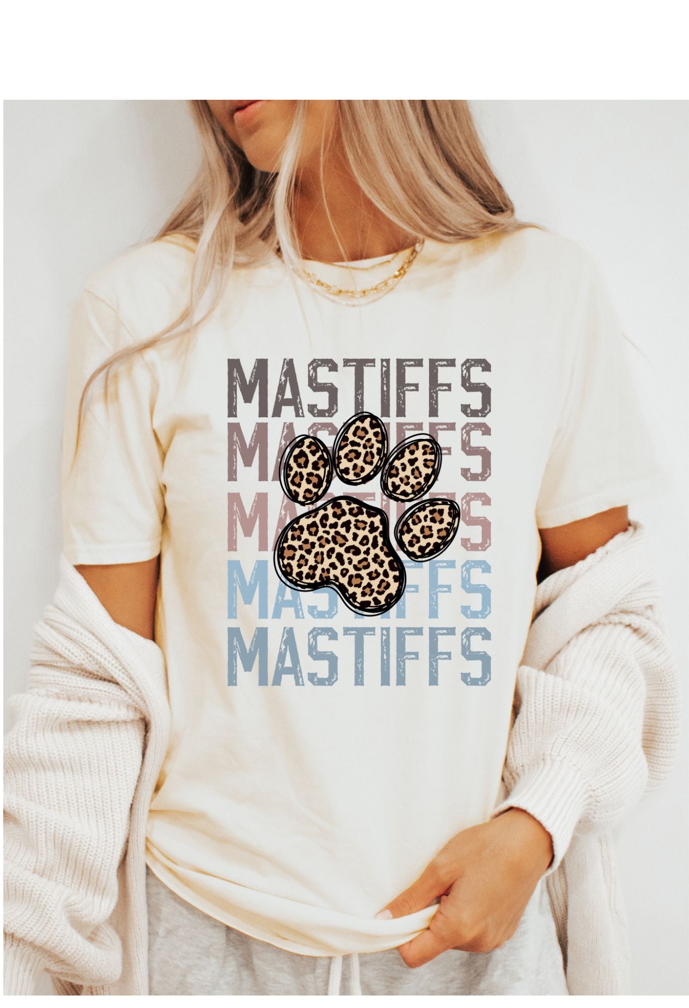 Mastiffs Stacked w/ Leopard Paw T Shirt