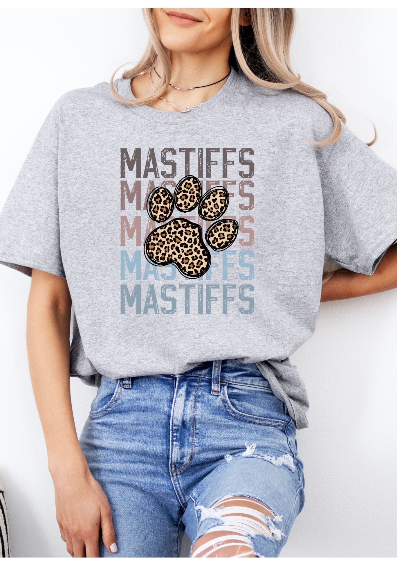 Mastiffs Stacked w/ Leopard Paw T Shirt