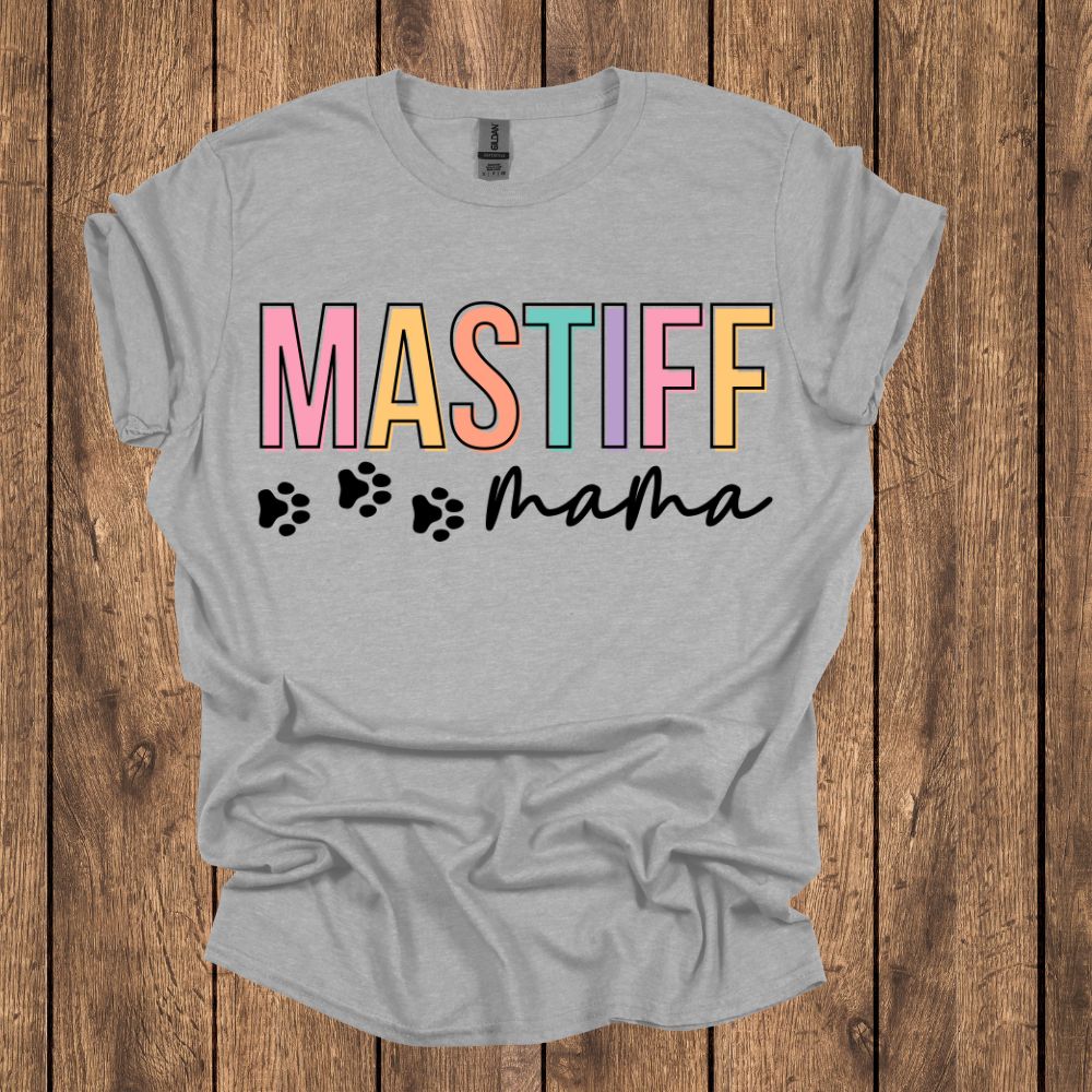 Mastiff Mama Pastel w/ pawprints T Shirt