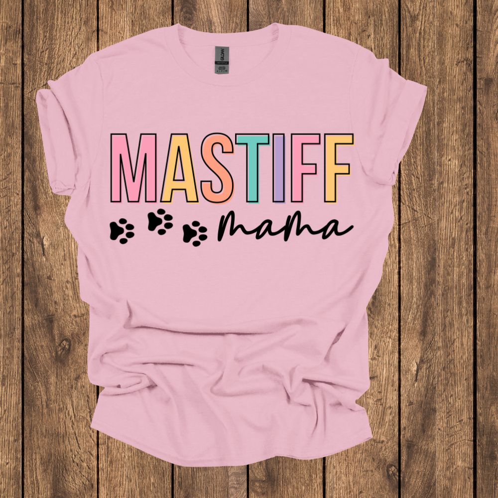 Mastiff Mama Pastel w/ pawprints T Shirt