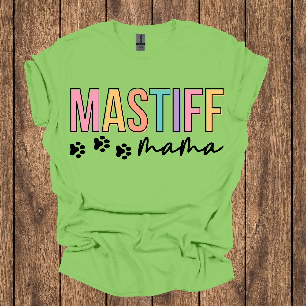 Mastiff Mama Pastel w/ pawprints T Shirt