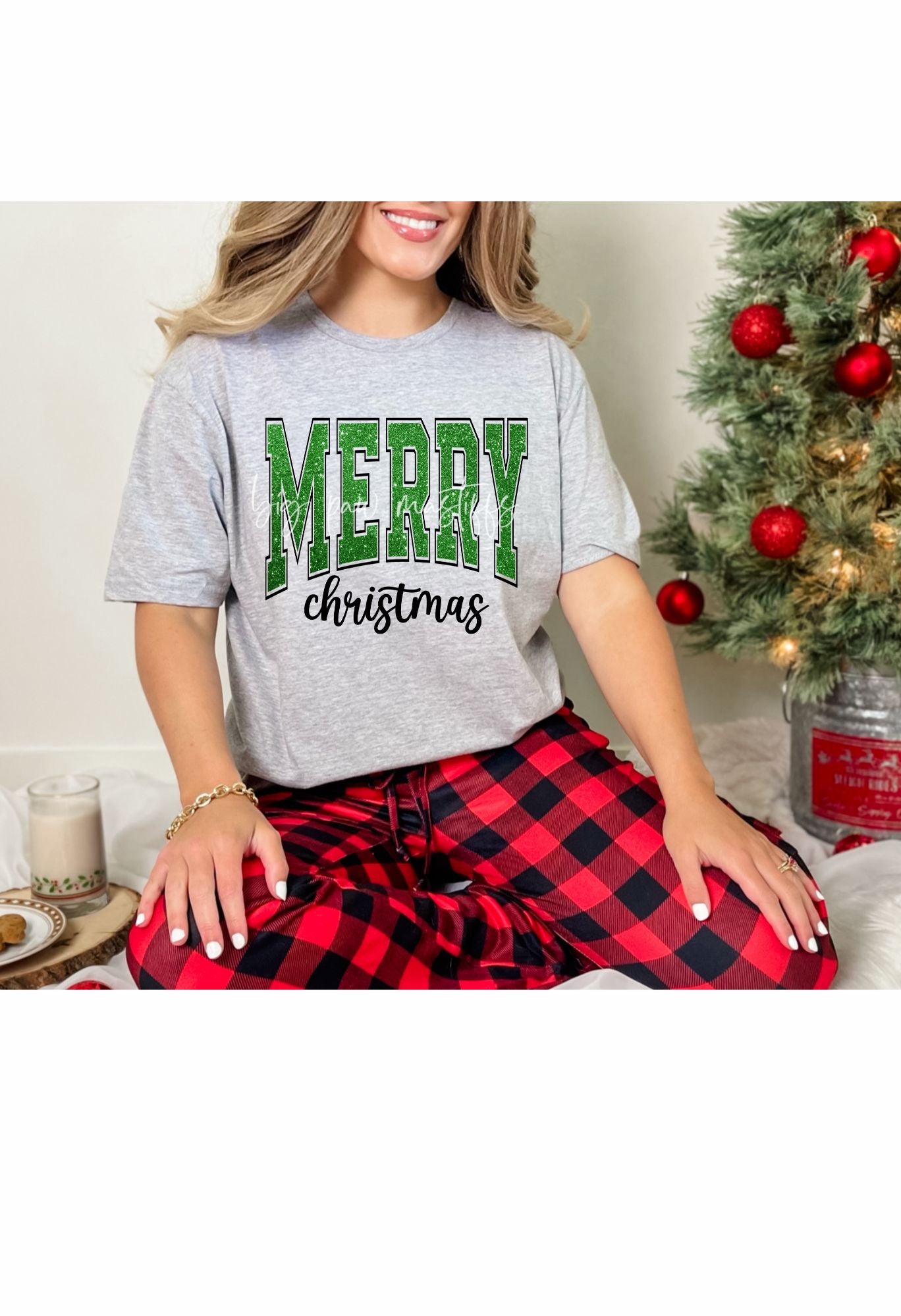 Merry Christmas Green Glitter T Shirt/Sweatshirt