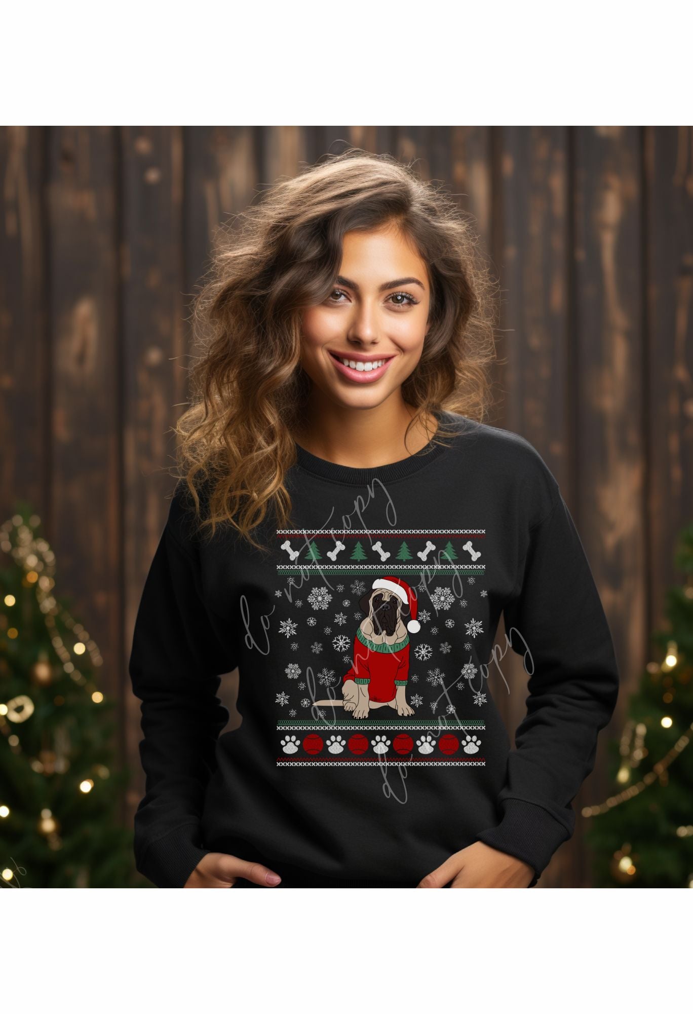 Mastiff Christmas Sweater T Shirt/Sweatshirt