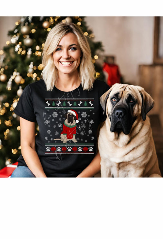 Mastiff Christmas Sweater T Shirt/Sweatshirt