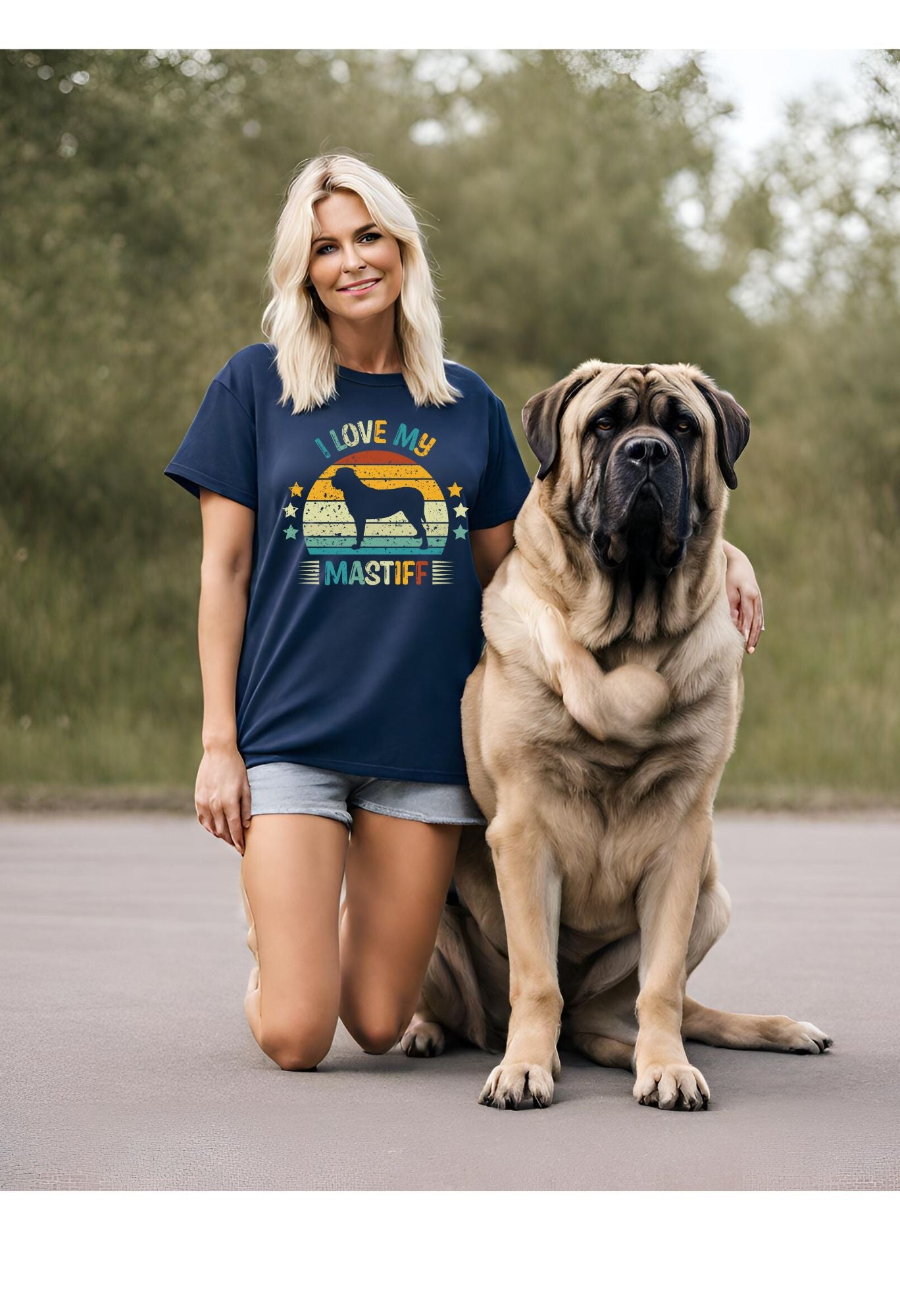 I Love My Mastiff Retro Circle T Shirt / Sweatshirt