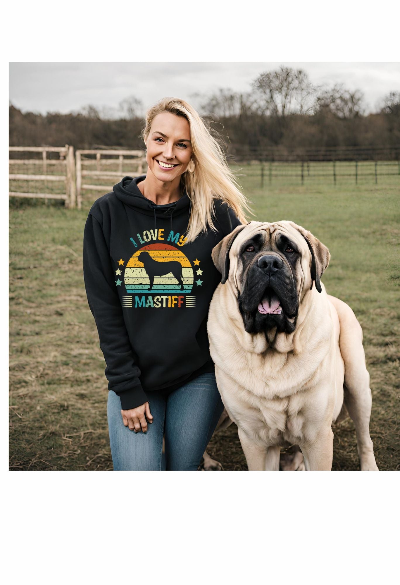 I Love My Mastiff Retro Circle T Shirt / Sweatshirt