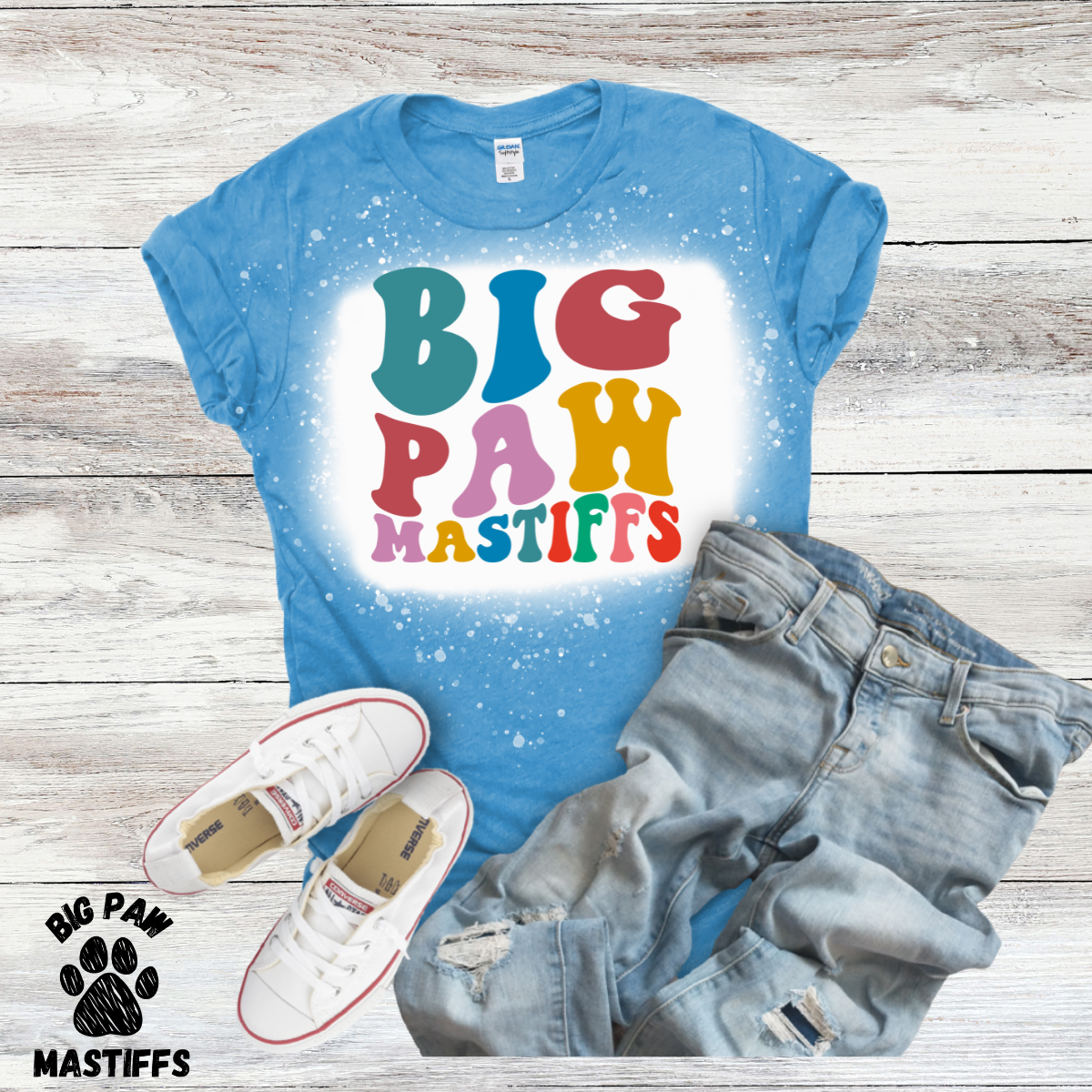 BPM (blue) Bleached T-Shirt